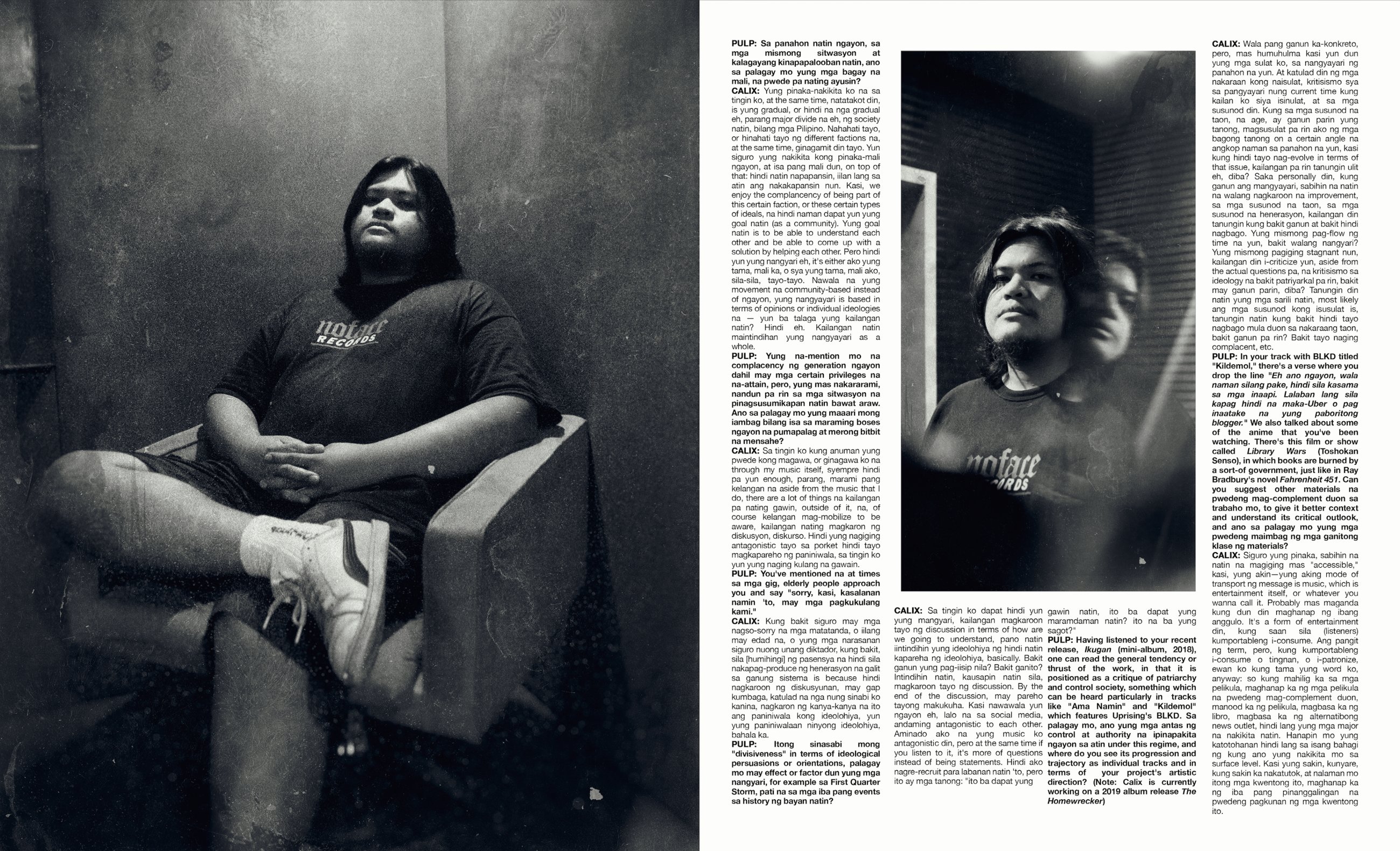 PULP Magazine — Calix interview, spread 2